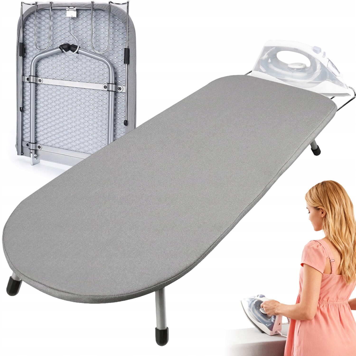 Žehlicí Prkno Na Stůl, Malé, Skládací, Se Stojanem Na Žehličku