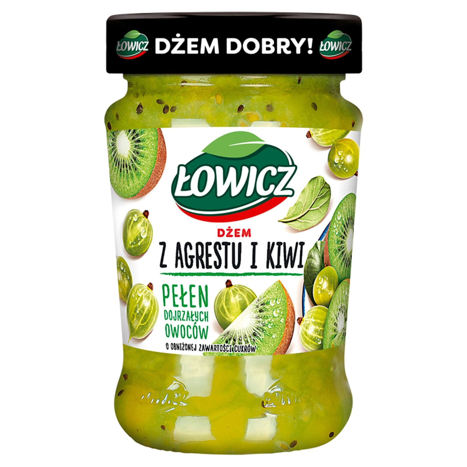 6 x Łowicz Džem Angrešt Kiwi Nízkoslazený Ovocný 280 g