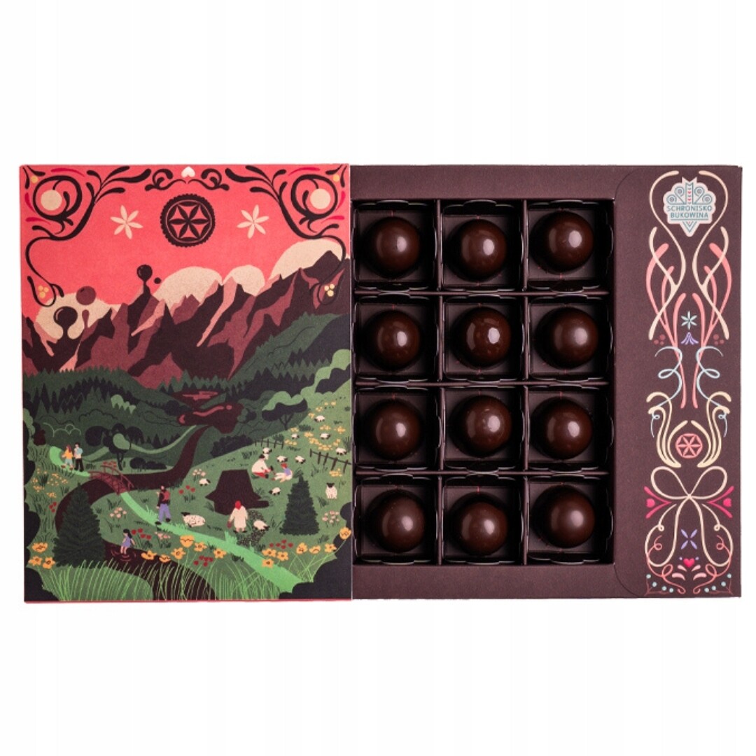 Pralinky ideální jako dárek 12 ks Schronisko Bukowina