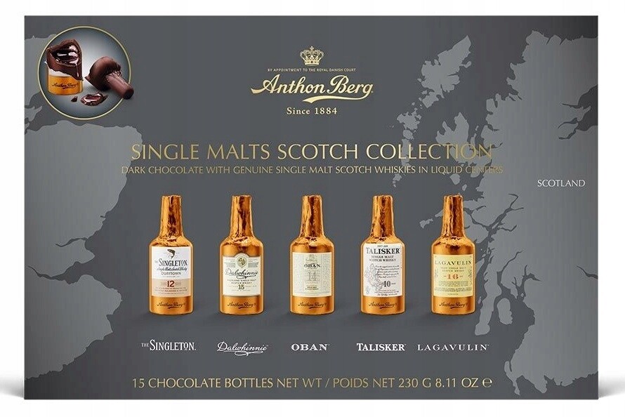 Čokoládky Anthon Berg Single Malts Scotch 230 g