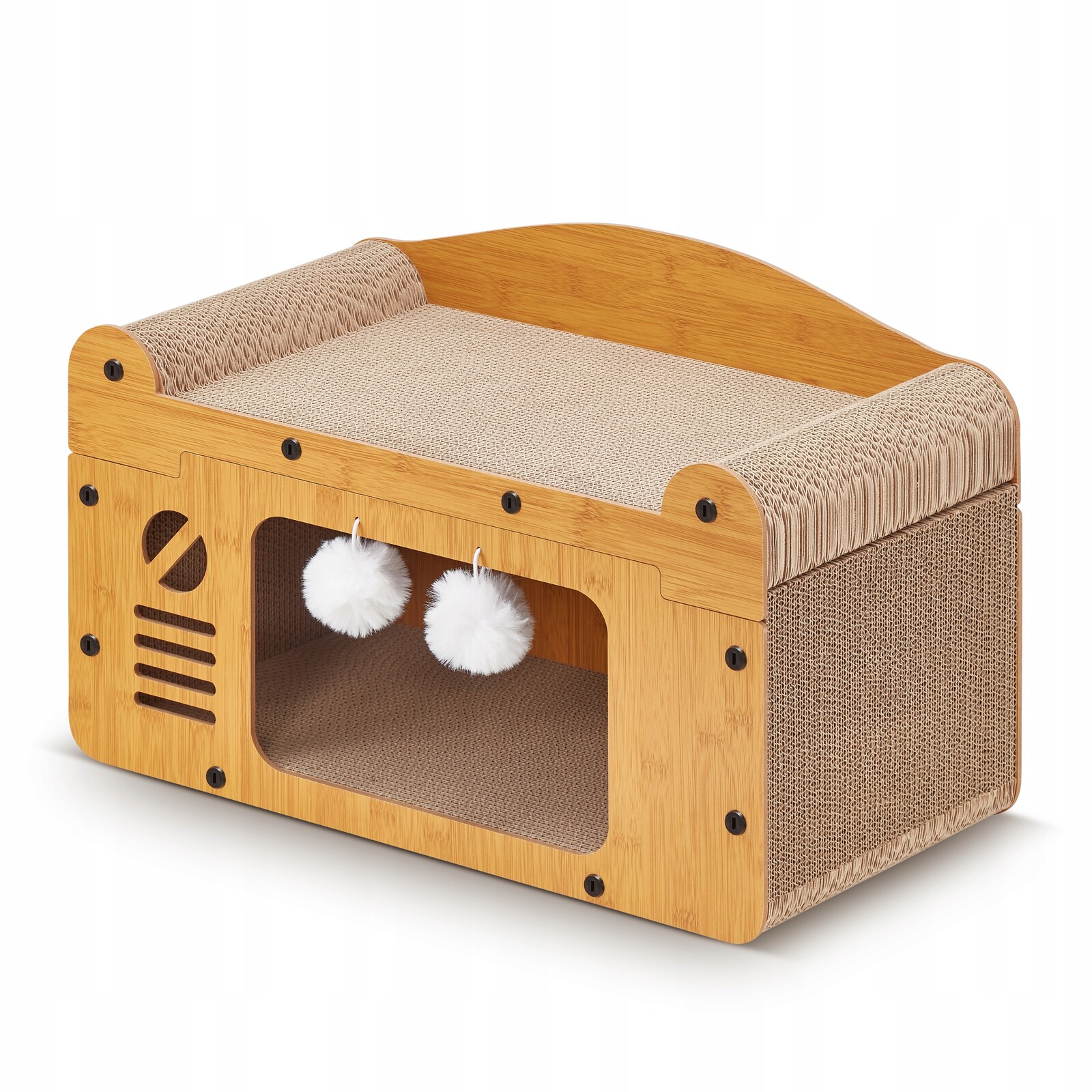 Kartonové Škrabadlo Pro Kočky Velký Kartonový Domeček Pelíšek S Hračkou