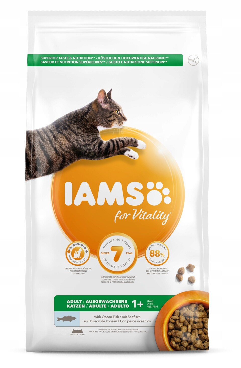 Iams for Vitality pro dospělé kočky s oceánskými rybami 3 kg