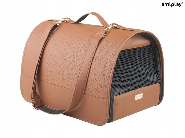 Amiplay Přepravka pro psa New York velikost L Hnědá