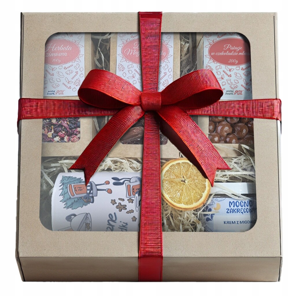 Dárková Sada Vánoční Čaj Pistácie Hrnek Krém Koš Box Kol-Pol