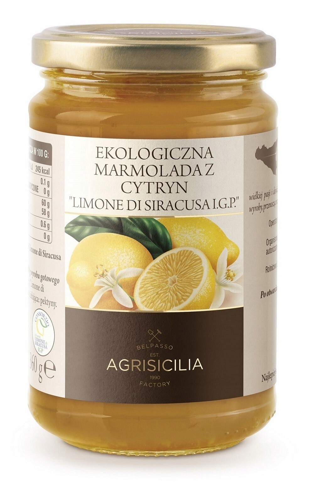 3x Agrisicilia Marmeláda z citronů Bio 360 g