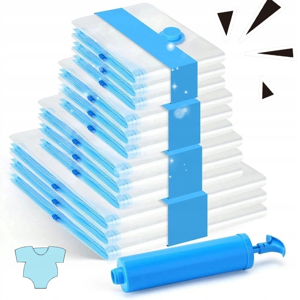 Vakuové Pytle Na Oblečení 12 Ks Ve 4 Velikostech S Pumpou