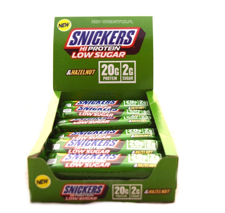 Snickers HiProtein Low Sugar Hazelnut Bar 57 g Proteinová Tyčinka Bez Přidaného Cukru