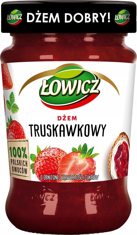 8X Łowicz Jahodový džem se sníženým obsahem cukrů 280 g
