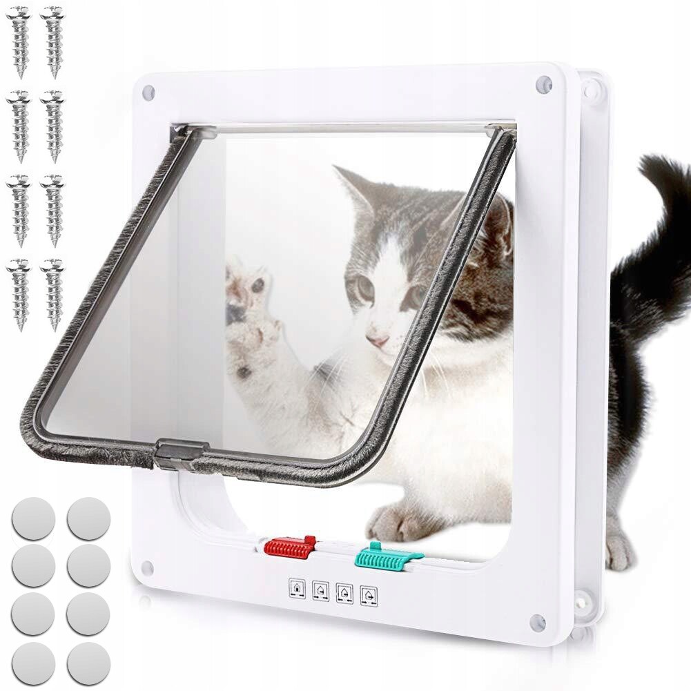 Kyvadlová Dvířka Pro Kočky Psa Oboustranné Dveře S Klapkou 4 Způsoby 4WAY XL