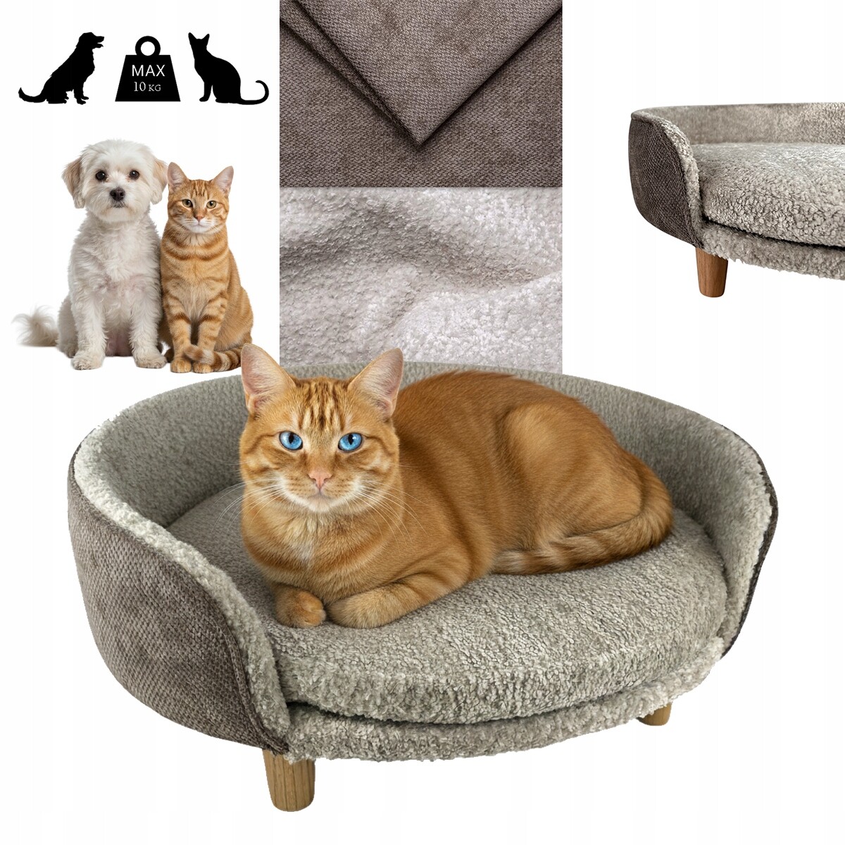 Pelíšek pro psa a kočku pohovka Pohovka potah měkká kotec L46x50