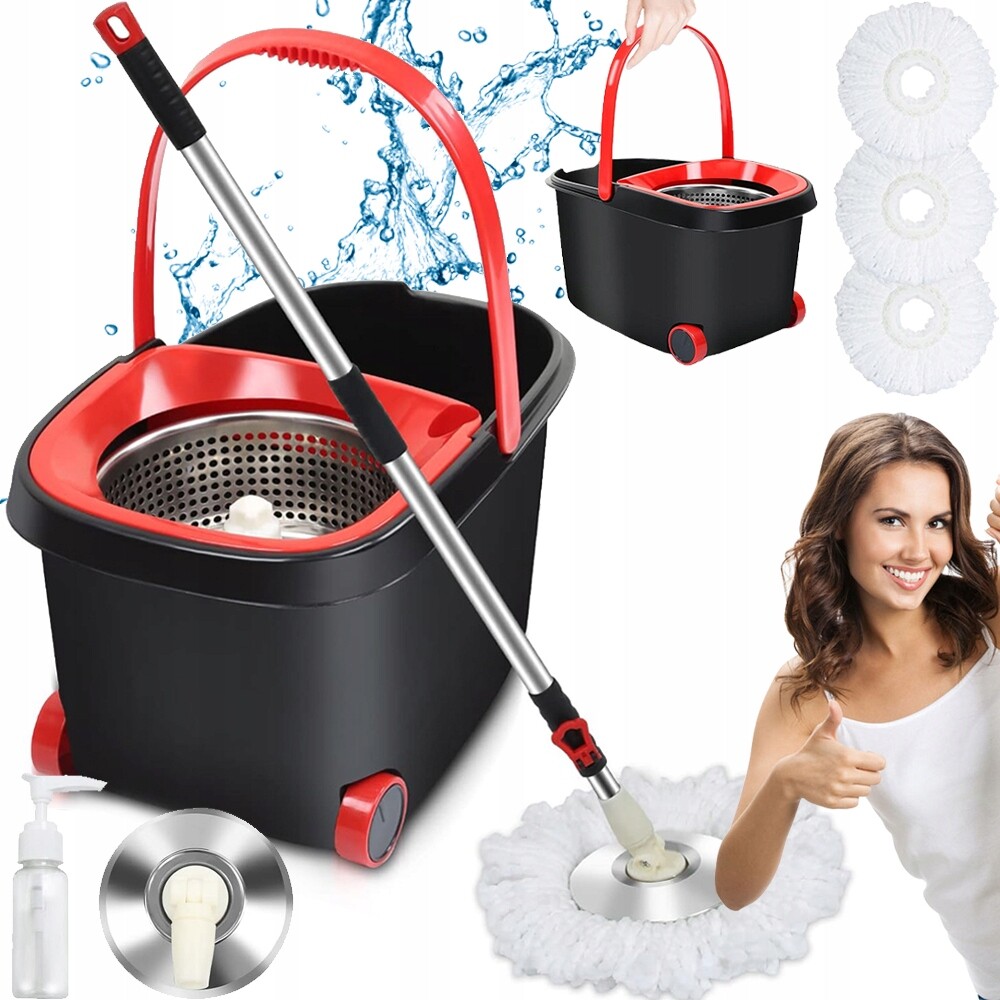 Rotační Mop 360° S Kbelíkem, Velká Objem 3 Vyměnitelné Náplně
