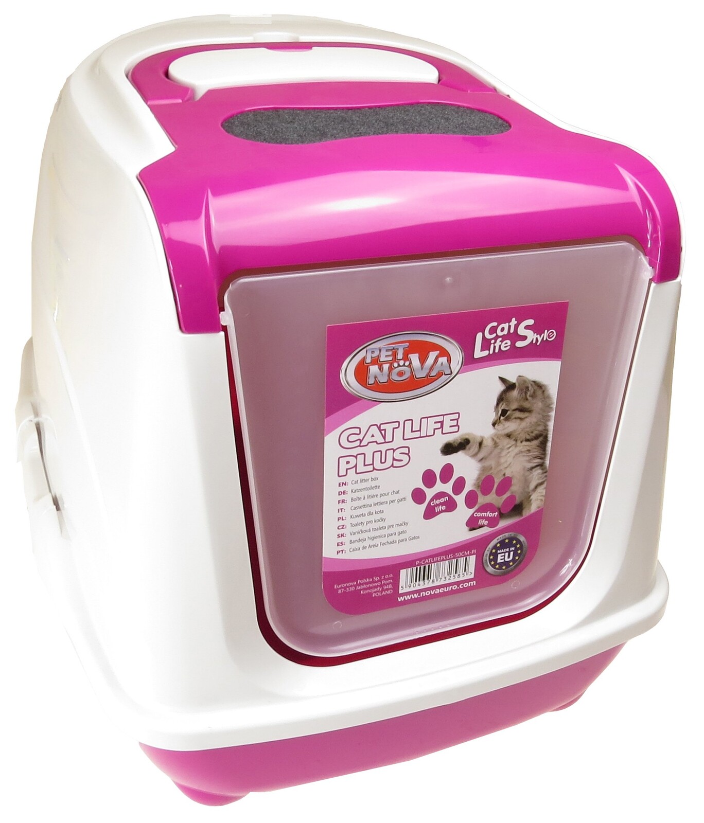 Pet Nova Cat Life Plus Toaleta pro kočky 50 cm, růžová