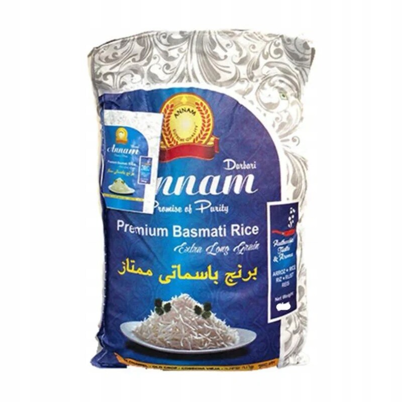 Rýže basmati Annam Darbari Premium Basmati 10 kg – velmi dlouhá, aromatická