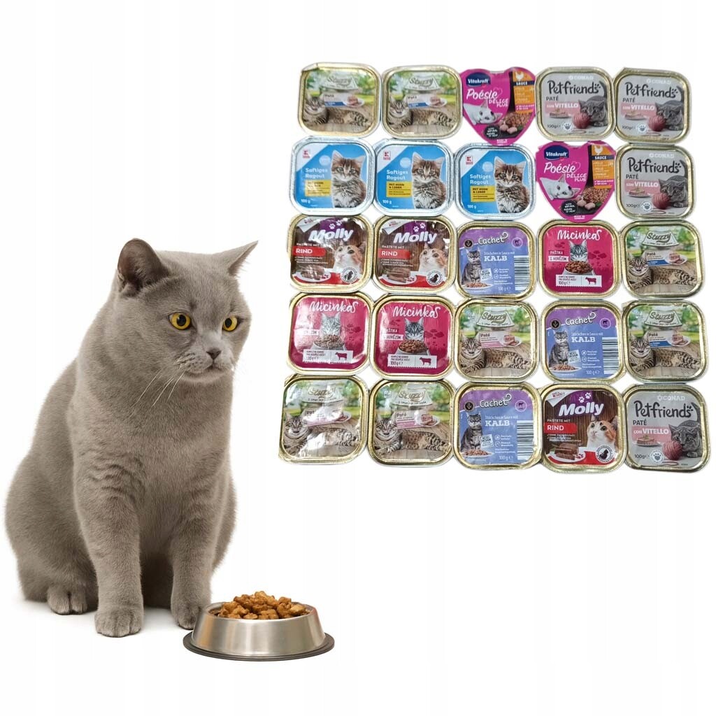 Miau! krmivo pro kočky Paka pro chlupáče, tácky 80x100g