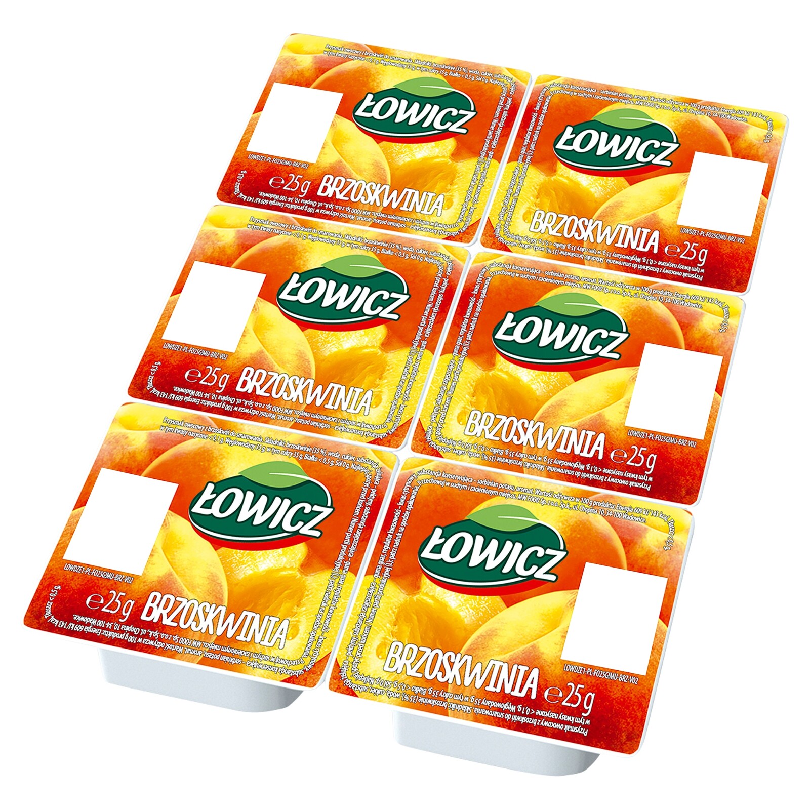 7x Łowicz džem s ovocnou pochoutkou z broskve 6x25 g