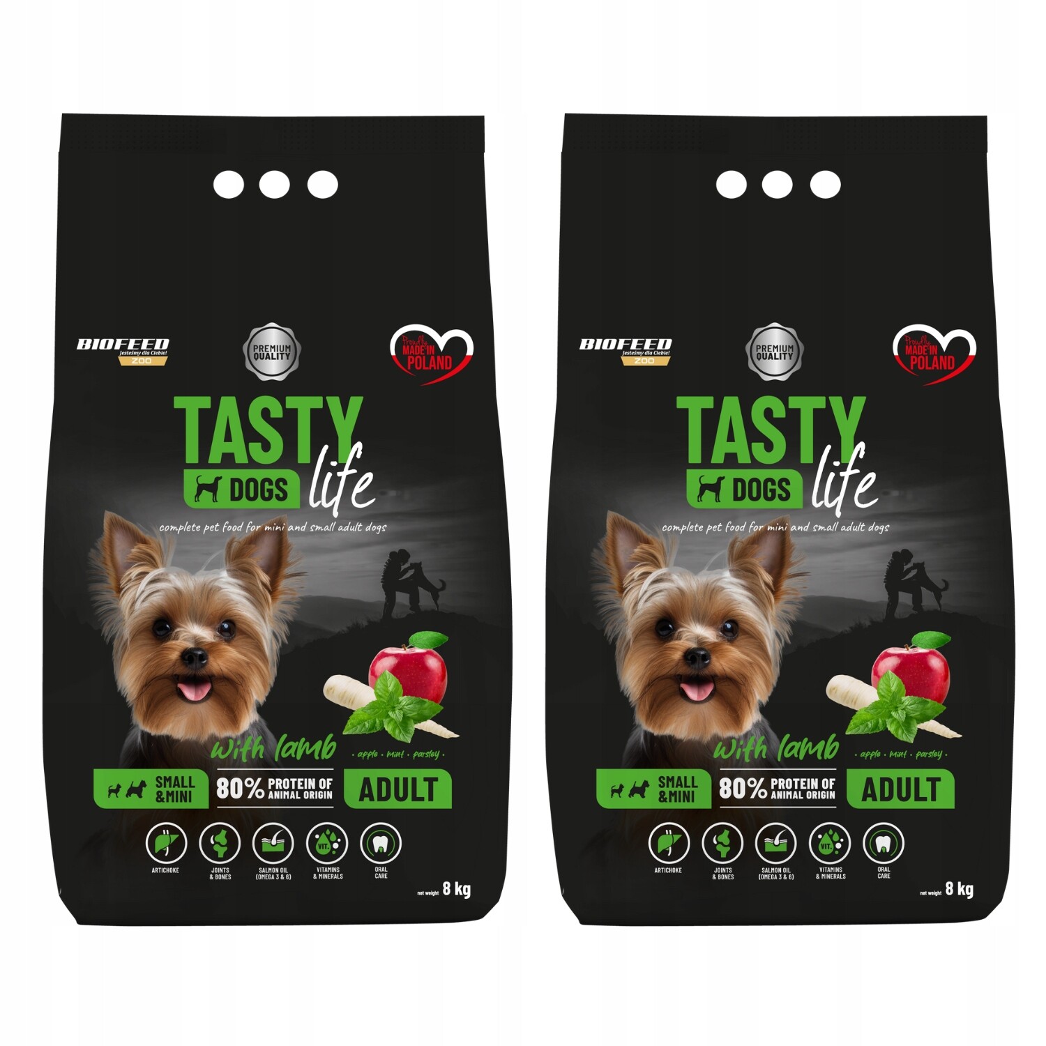 Tasty Dogs Life Suché krmivo pro psy mini a malých plemen jehněčího masa 8 kg x2