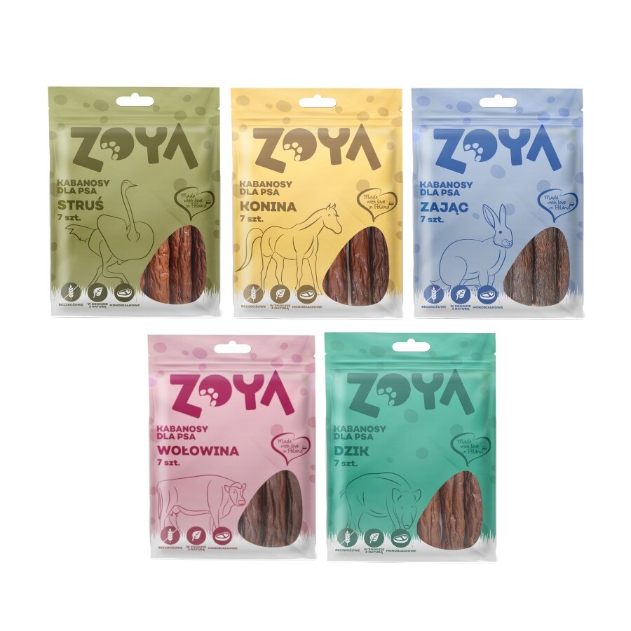 Psí pamlsek Zoya kabanosy MIX 5x7ks