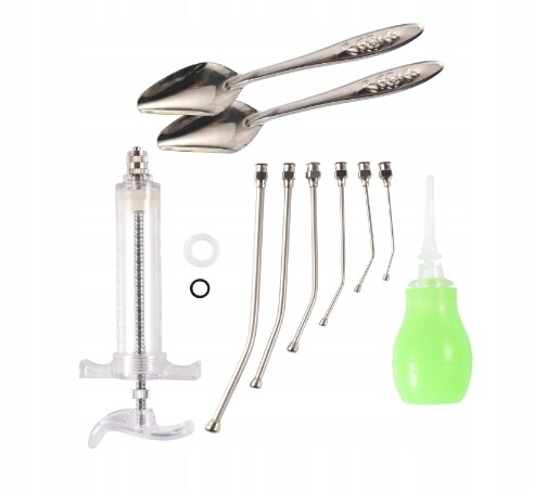 Kompletní sada pro ruční krmení kuřat Nerezová Ocel stříkačka