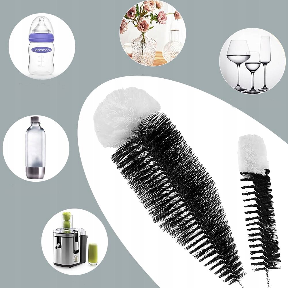 Kartáč Na Mytí Lahví Dlouhý, Sada 2 Ks Na Sklenice A Termosky