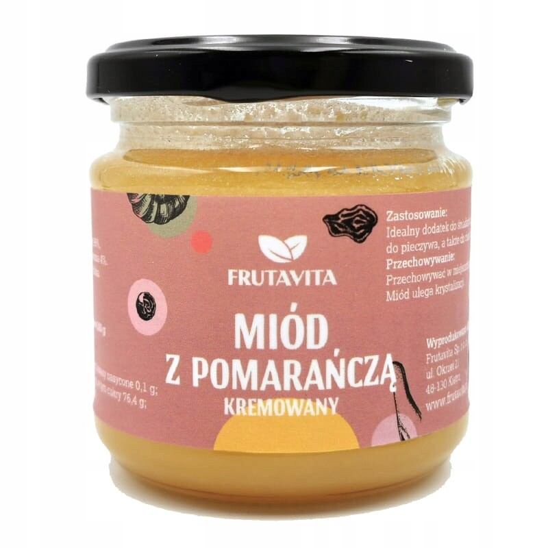 3x Frutavita Přírodní med s lyofilizovaným pomerančem krémový 220 g