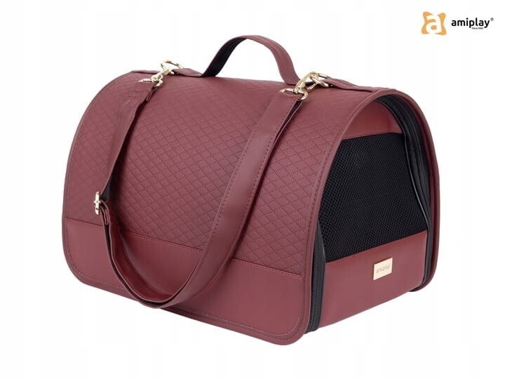 Amiplay Přepravka pro psa New York velikost L Bordová