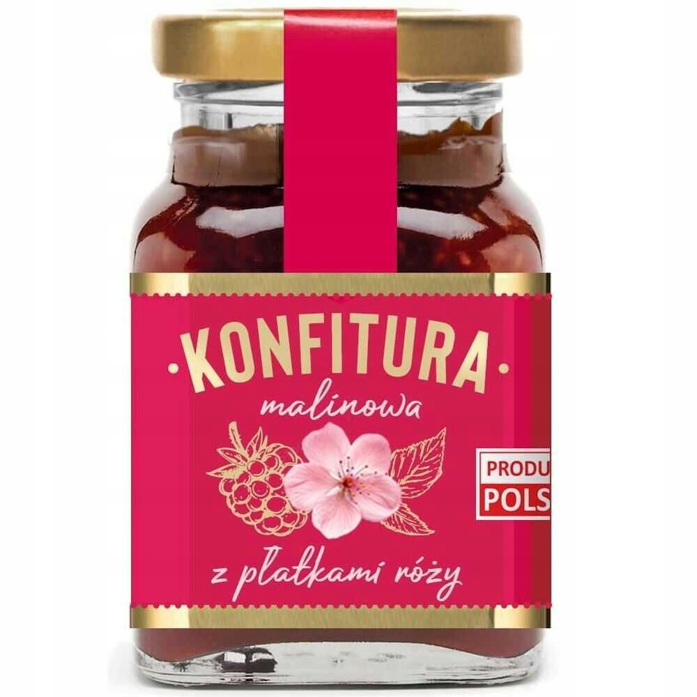 3x Zavařenina malinová s okvětními lístky růže 170g Polska Róża
