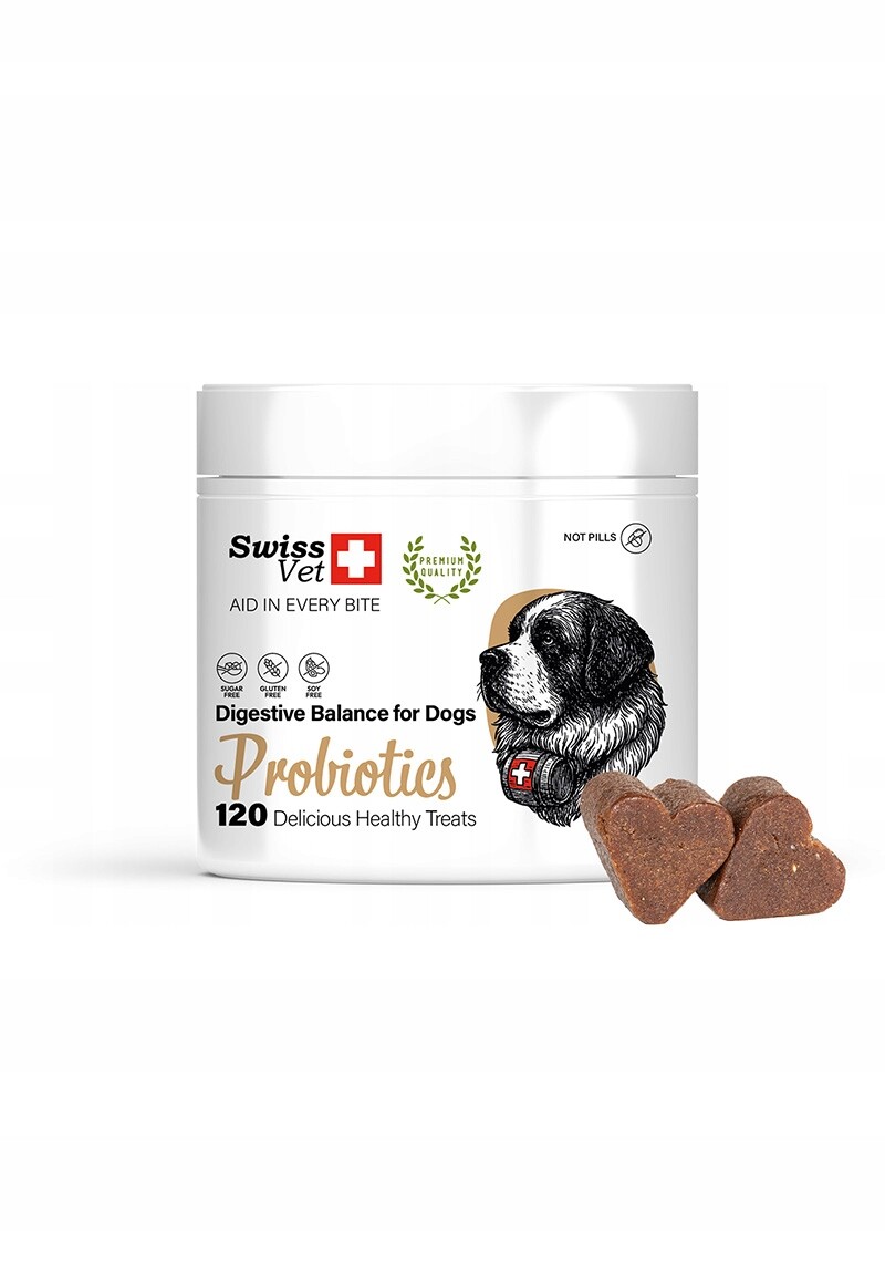 SwissVet probiotický doplněk stravy pro psy, podpora trávení 120 ks