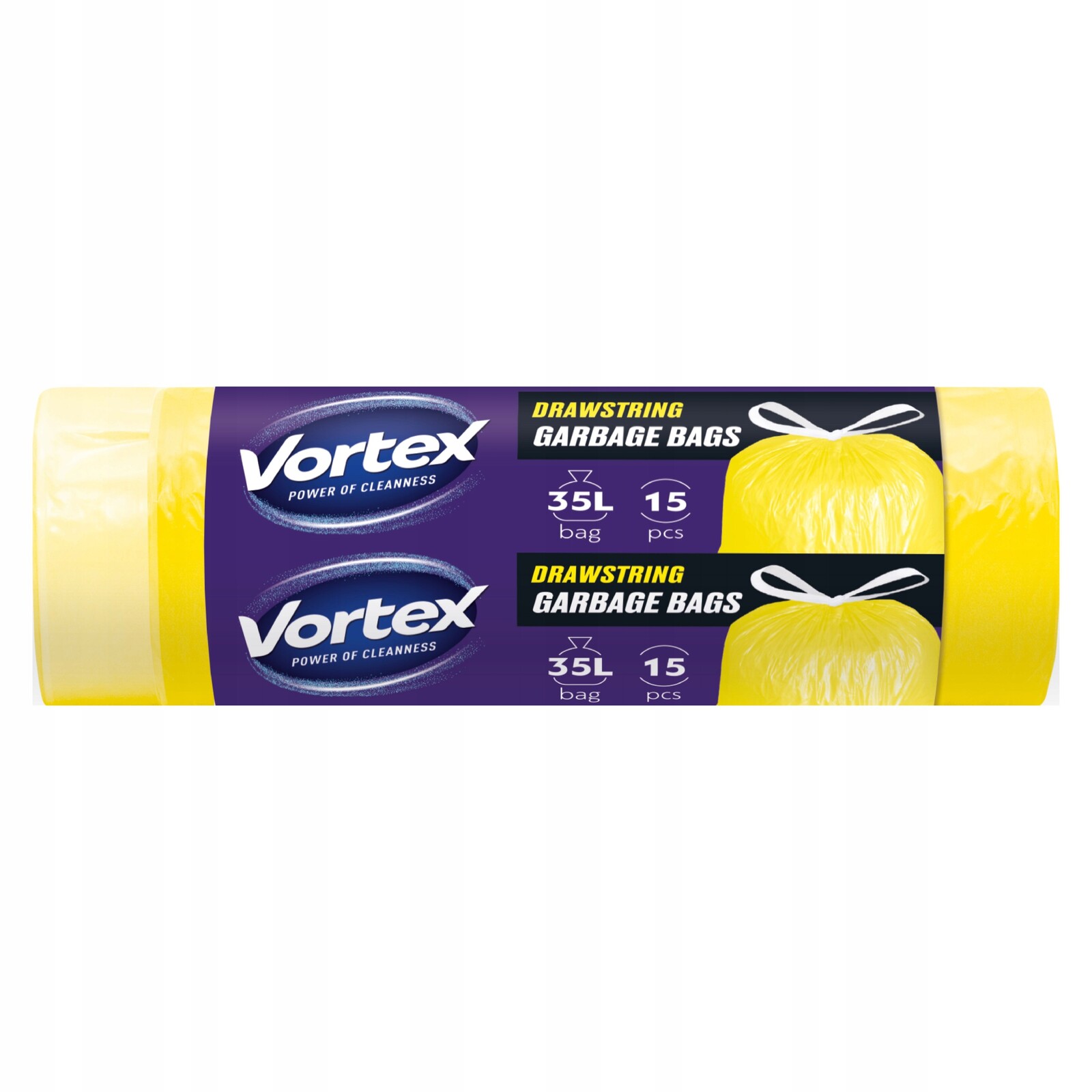 Vortex pytle na odpadky Hdpe 35L15ks žluté s páskou (20 × 15 ks) 300ks