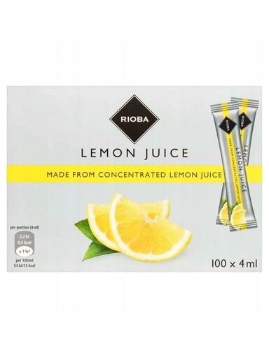 2x Rioba Citronová Šťáva 4 ML 100 Kusů monoporcí