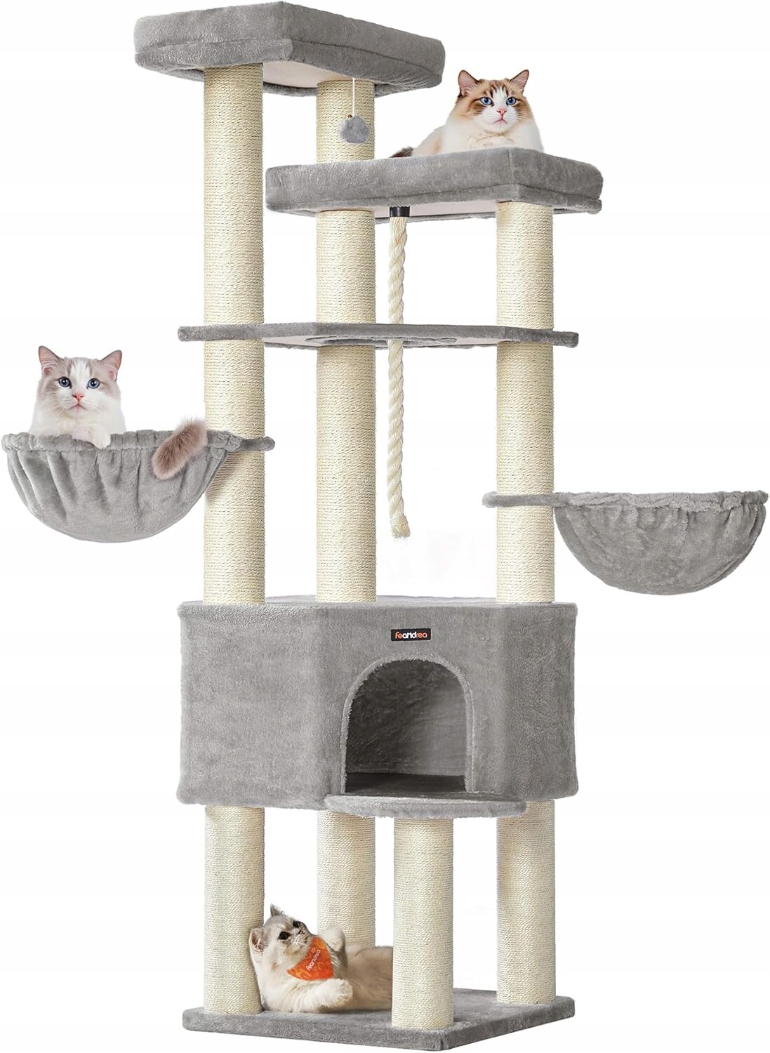Škrabadlo Pro Kočky Škrabací Sloupek Vysoká Věž Feandrea Šedý
