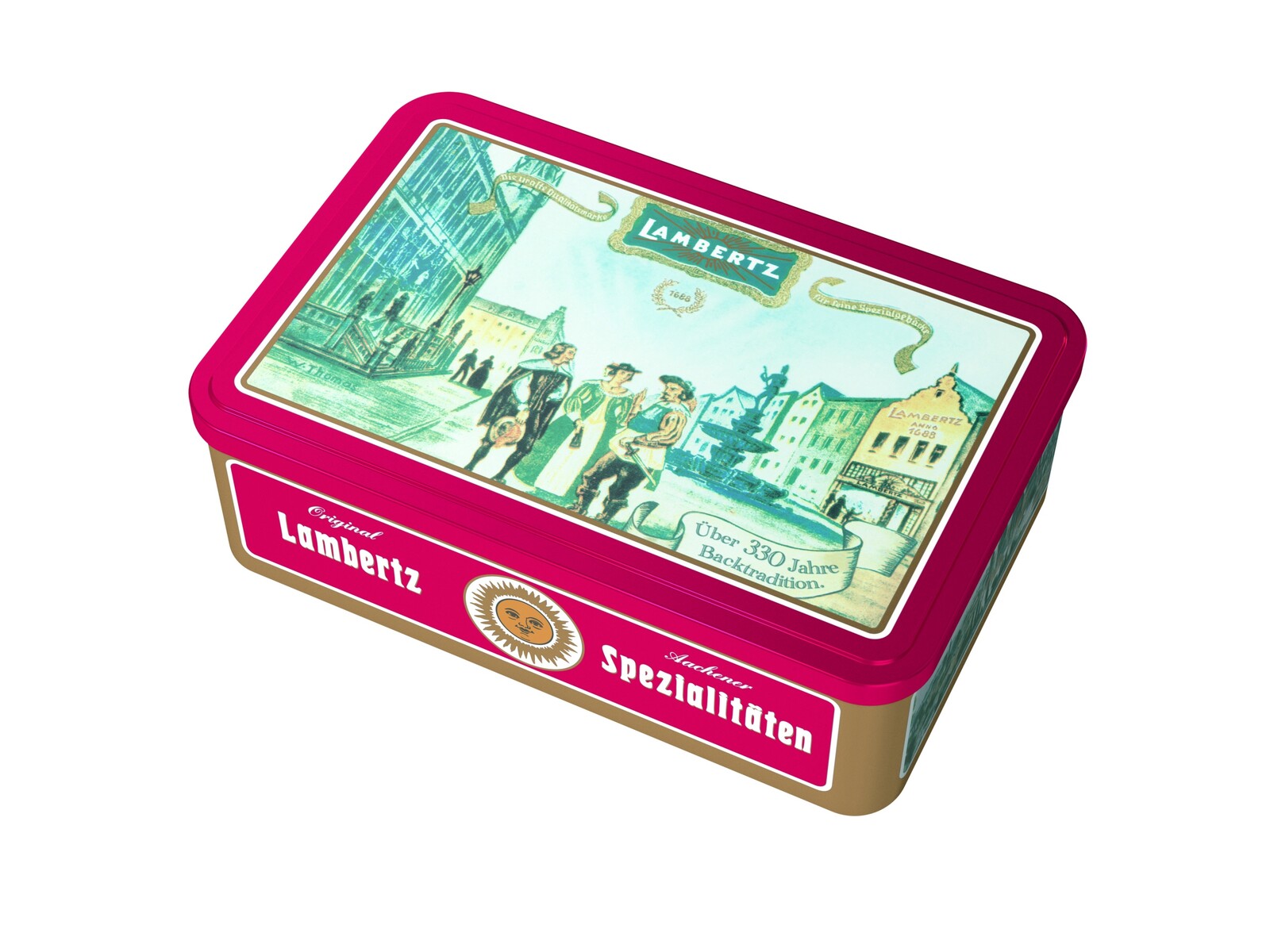 2x Lambertz Směs perníčků v plechovce „Zum Fest“ 300 g