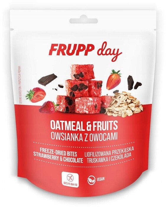 Frupp Day Svačinka Lyofilizovaná ovesná – Jahoda a Čokoláda Bez Lepku 25 g