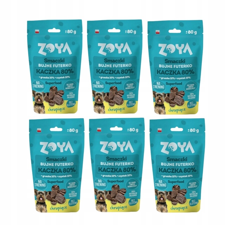 Psí pamlsek Zoya Pochoutky Bujná Kožíšek Kachna 6x80 g