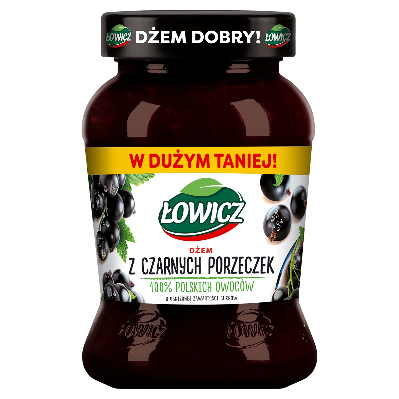 5 x Łowicz Džem z černého rybízu 450 g