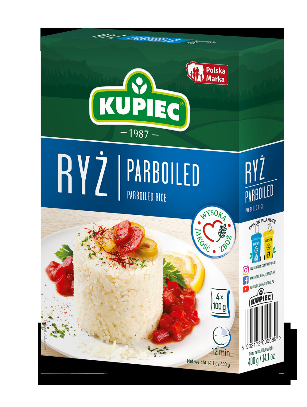 8x Kupiec Rýže Parboiled 4x100G