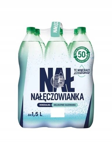 3x Nałęczowianka Přírodní jemně perlivá minerální voda 6 x 1,5 l