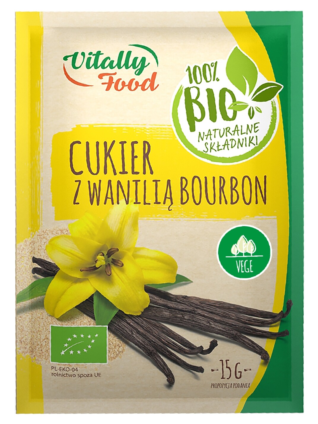 13 x Vitally Food Cukr s vanilka Bourbon Vitally Food Bio, 15 g