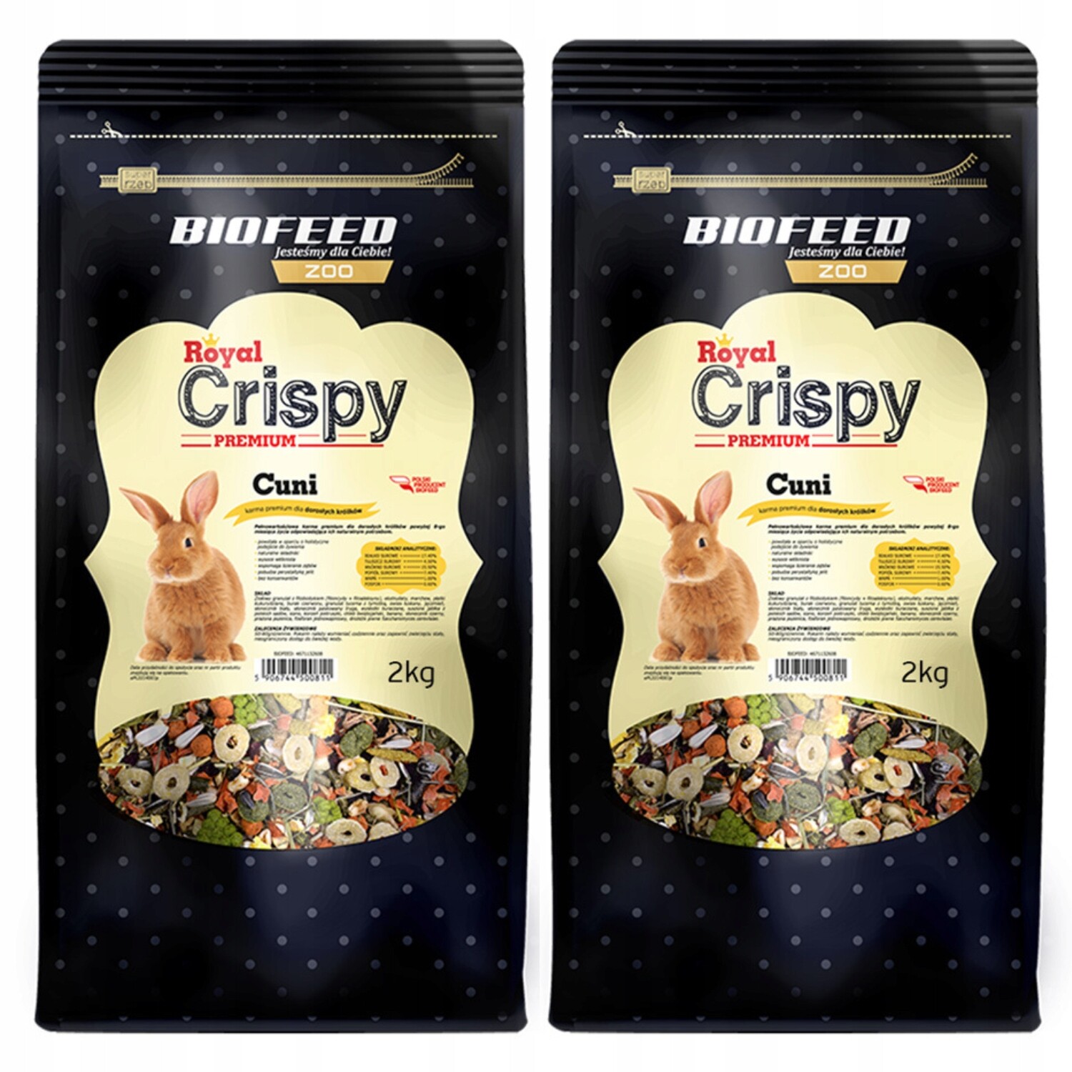Biofeed Royal Crispy Krmivo krmná směs pro dospělého králíka přírodní 2kg x2