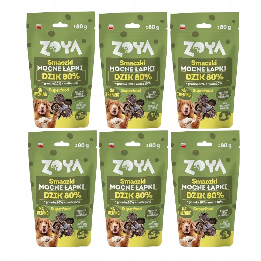 Psí pamlsek Zoya Chutě Silné tlapky Divočák 6x80g