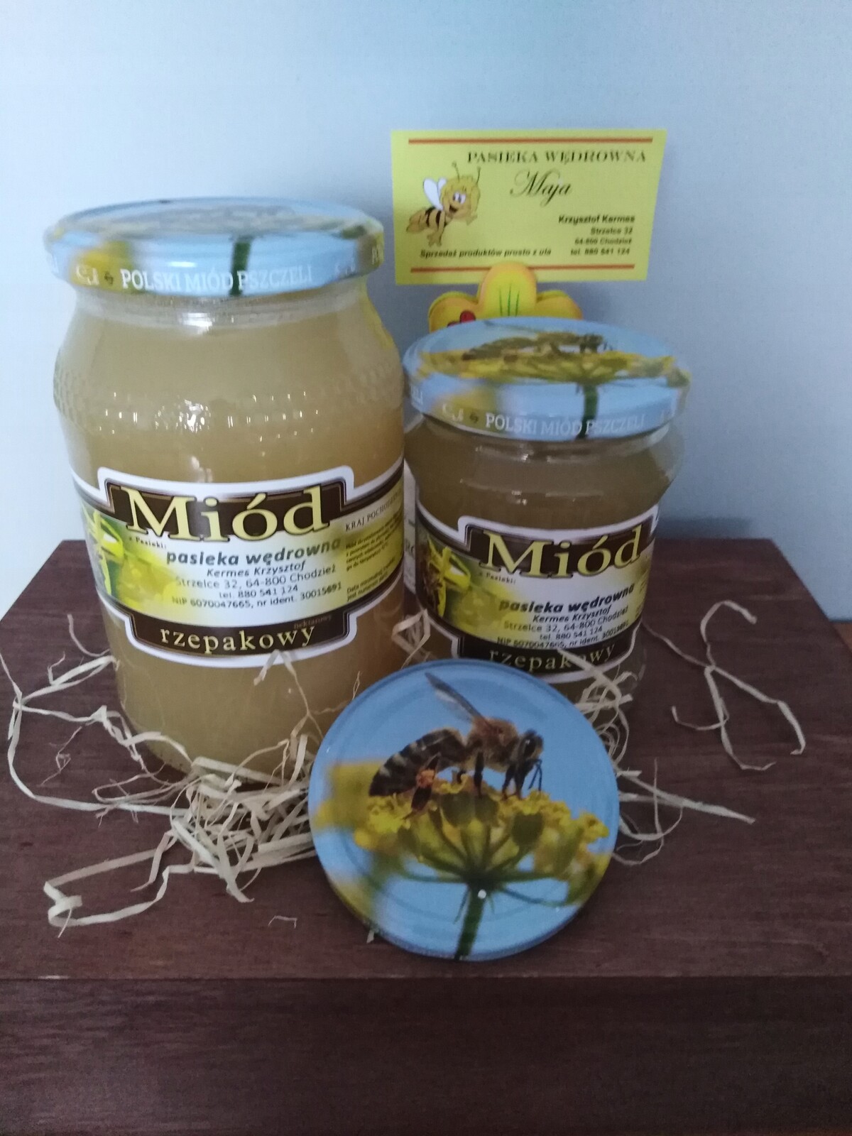 Surový řepkový med 1.2 kg dárek Sada 2 ks