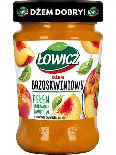 8x Łowicz Broskvový džem, minimum cukrů 280 g