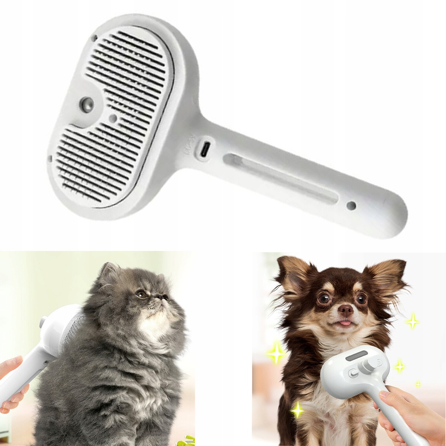 Elektrický parní kartáč Samočisticí Elektrický Parní Kartáč Pro Kočky A Psy Kartáč na domácí mazlíčky