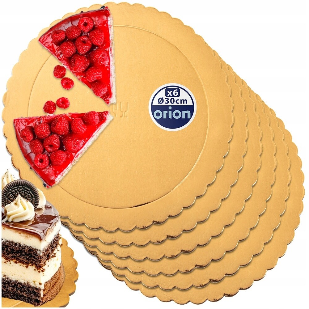 Dortový korpus, dort, zlatý, kulatý, 30 cm, 6 ks.