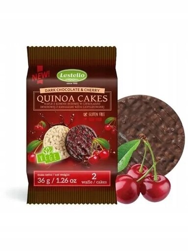 10 x Lestello vafle z quinoy v čokoládě s třešní 36 g