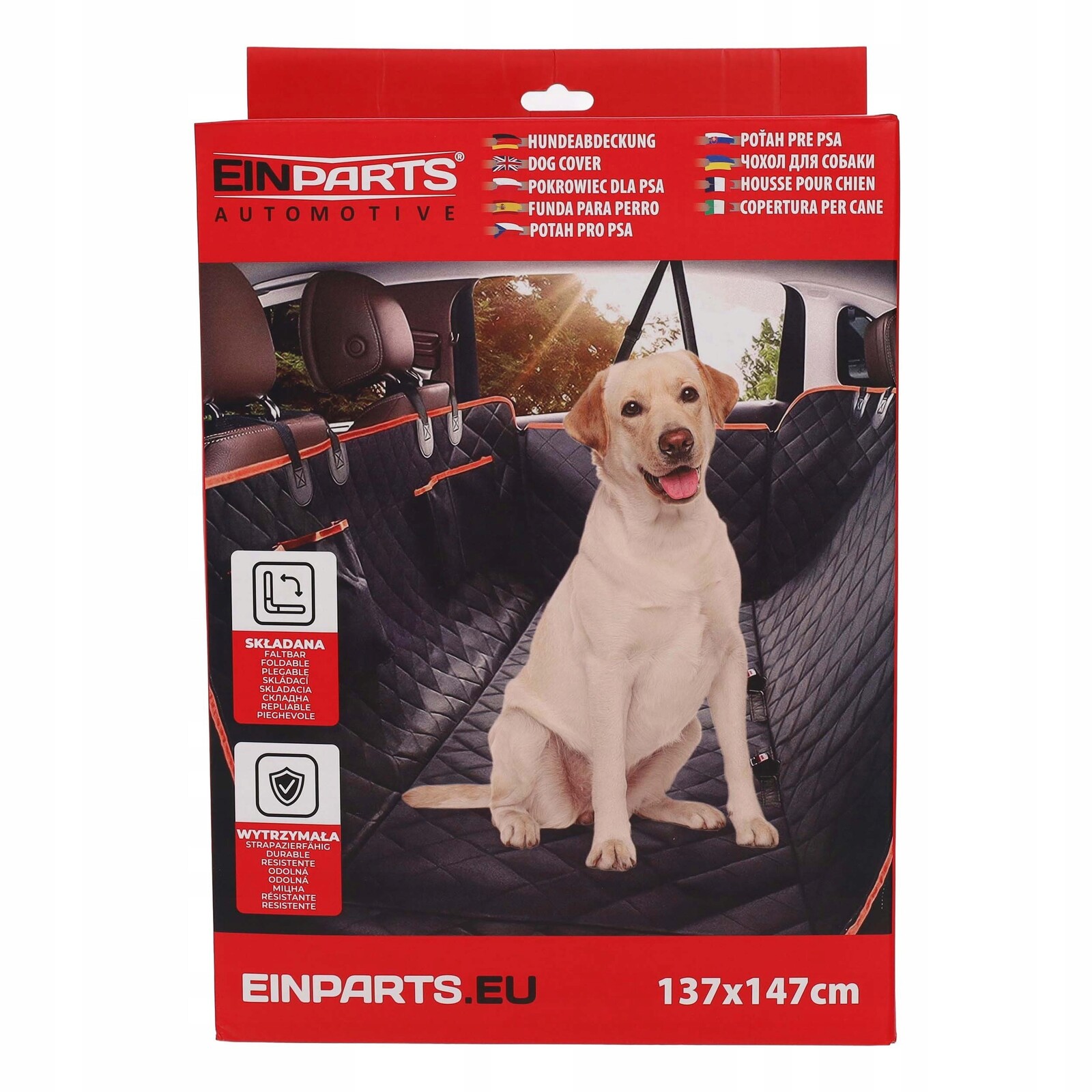 Ochranná podložka na zadní sedadla auta pro psa, 137 cm× 147 cm odolná vůči poškození