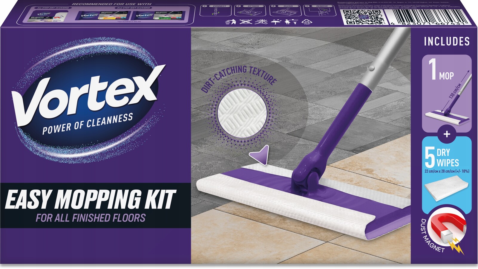 Vortex Sada Prostředek na čištění podlah (mop 5 suchých utěrek)