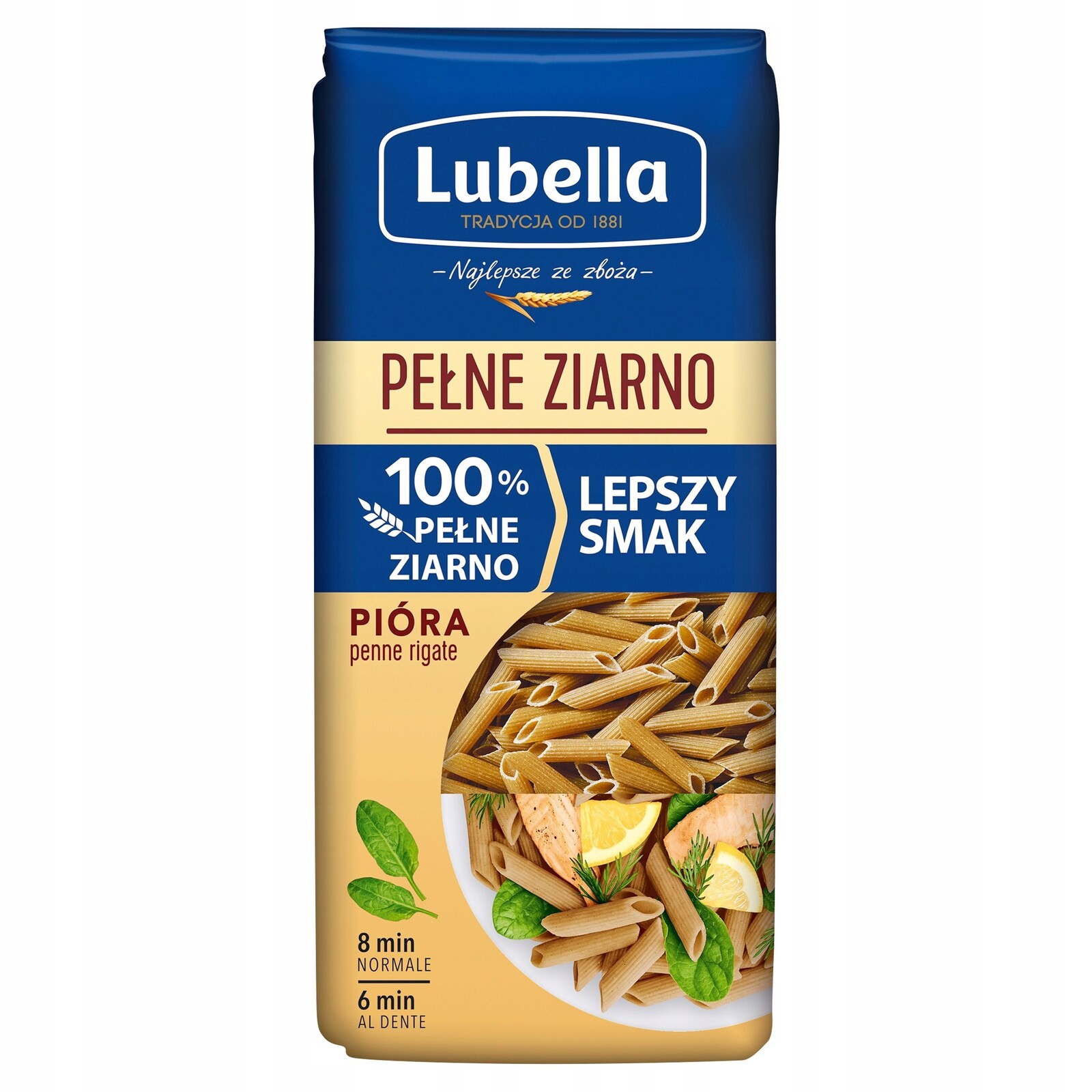 10x Lubella Plné zrno Těstoviny peří penne 400 g