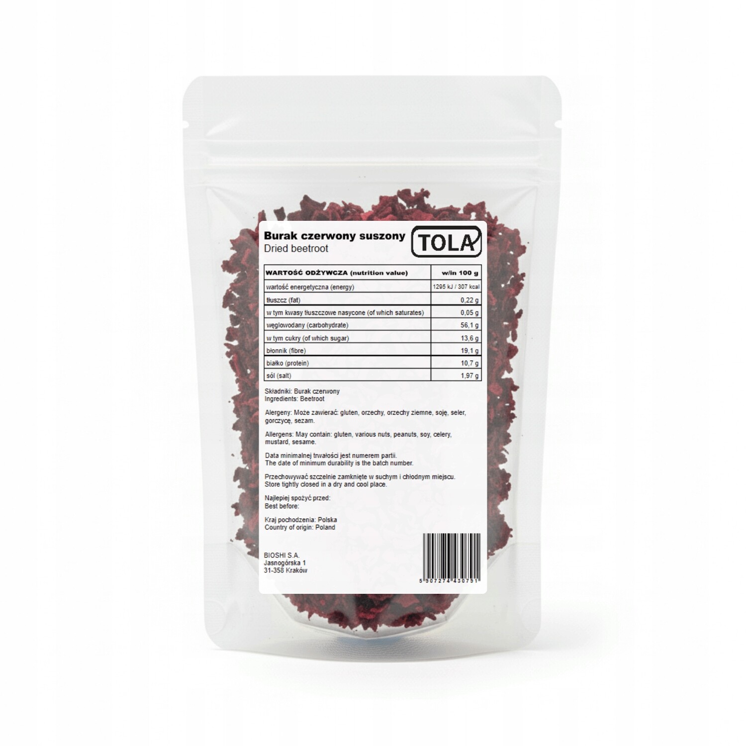 Sušená Červená Řepa (kostky) 2kg přírodní a chutná Tola