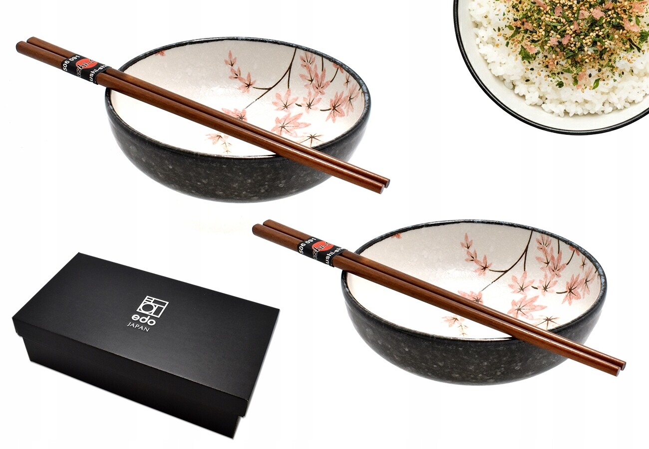 Sada 2 misek s paličkami Maple Leaf 15,5 cm 450 ml Box