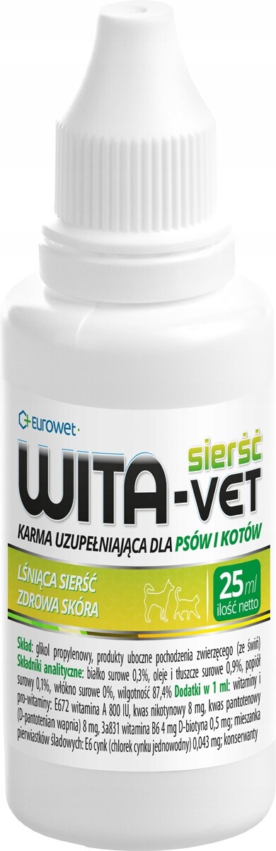 Eurowet Wita-vet srst pro psa a kočku, 25 ml